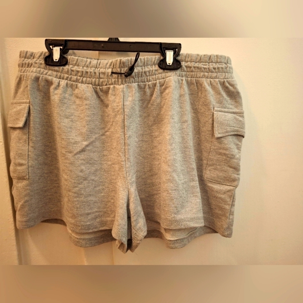 Gray Cargo Sweat Shorts